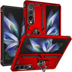 Mobigear Armor Ring Samsung Galaxy Z Fold 4 Hoesje Hardcase Backcover Shockproof met Ringhouder - Rood