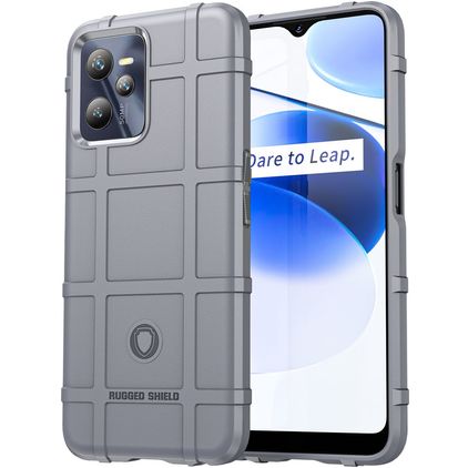 Mobigear Rugged Shield Realme C35 Hoesje Flexibel TPU Backcover Shockproof - Grijs