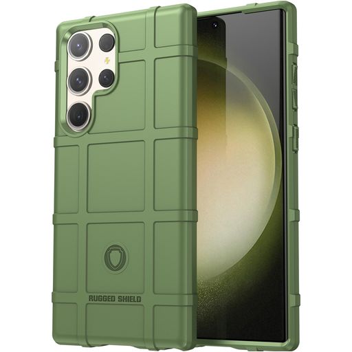 Mobigear Rugged Shield Samsung Galaxy S24 Ultra Hoesje Flexibel TPU Backcover Shockproof - Groen