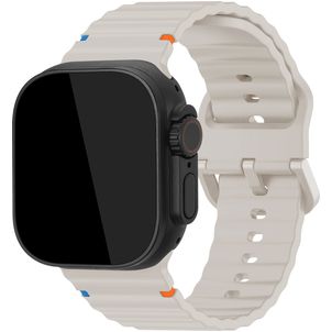 Mobilize Buckle Siliconen Apple Watch Bandje Gespsluiting - 49/46/45/44 mm - Sterrenlicht