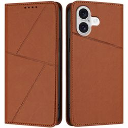 Mobigear Frosted Flip iPhone 17 Hoesje Bookcase Portemonnee - Bruin