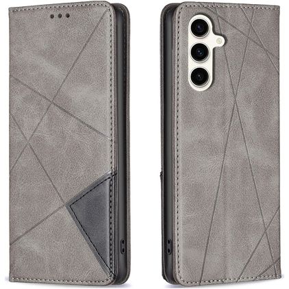 Mobigear Rhombus Slim Samsung Galaxy S23 FE Hoesje Bookcase - Grijs