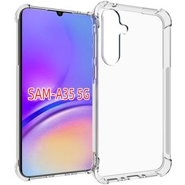 Mobigear Cushion Doorzichtig Samsung Galaxy A35 Hoesje Flexibel TPU Backcover Shockproof - Transparant