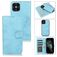 Mobigear Wallet iPhone 12 Hoesje Uitneembare 2in1 Bookcase Portemonnee - Babyblauw