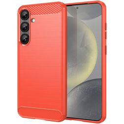 Mobigear Brushed Slim Samsung Galaxy S25 Plus Hoesje Flexibel TPU Backcover - Rood