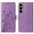 Mobigear Flowers Samsung Galaxy S24 FE Hoesje Bookcase Portemonnee - Paars