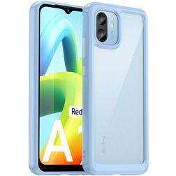 Mobigear Crystal Xiaomi Redmi A1 4G Hoesje Hardcase Backcover Shockproof - Transparant / Blauw