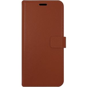 Valenta Gel Skin iPhone 14 Plus Hoesje Echt Leer Bookcase Portemonnee - Bruin