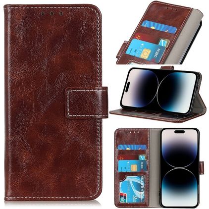 Mobigear Basic iPhone 14 Pro Max Hoesje Bookcase Portemonnee - Bruin