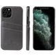Fierre Shann Premium Card iPhone 12 Hoesje Backcover met Pasjeshouder - Grijs
