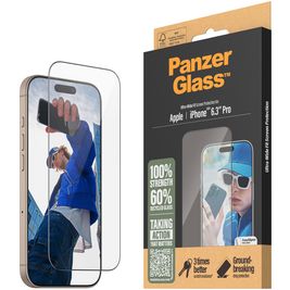 PanzerGlass Ultra-Wide Fit iPhone 16 Pro Glazen Screenprotector - Case Friendly