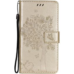 Mobigear Tree Samsung Galaxy S21 Ultra Hoesje Bookcase Portemonnee - Goud