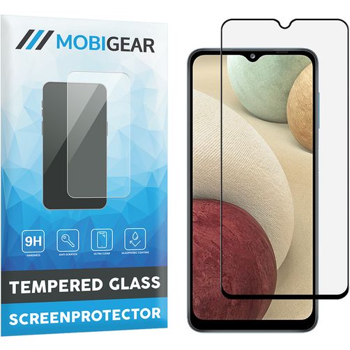 Mobigear Premium Samsung Galaxy A12 Glazen Screenprotector - Case Friendly - Zwart