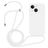 Mobigear Lanyard iPhone 14 Plus Siliconen Hoesje met koord - Wit