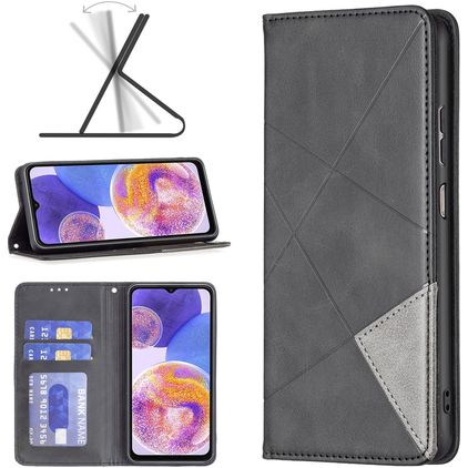 Mobigear Rhombus Slim Samsung Galaxy A23 Hoesje Bookcase - Zwart