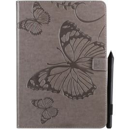 Mobigear Butterfly iPad 9 (2021) Hoes Bookcase + Stylus Houder - Grijs