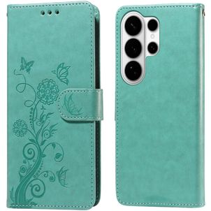 Mobigear Flowers Samsung Galaxy S26 Ultra Hoesje Bookcase Portemonnee - Groen