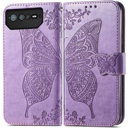 Mobigear Butterfly ASUS ROG Phone 6 Pro Hoesje Bookcase Portemonnee - Paars