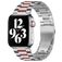 Mobigear Antwerp Stalen Apple Watch Bandje Vouwsluiting - 49/46/45/44 mm - Roze / Zilver