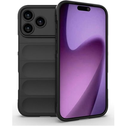Mobigear Bumpy iPhone 18 Pro Max Hoesje Flexibel TPU Backcover - Zwart