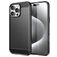 Mobigear Brushed Slim iPhone 16 Pro Max Hoesje Flexibel TPU Backcover - Zwart