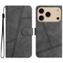Mobigear Stitch iPhone 17 Pro Max Hoesje Bookcase Portemonnee - Grijs