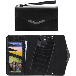 Mobilize Elegant Magnet iPhone 13 Mini Hoesje Uitneembare 2in1 Clutch - Black Croco