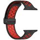 Mobigear Sport Plus Mag Siliconen Apple Watch Bandje Magneetsluiting - 49/46/45/44 mm - Zwart / Bordeaux Rood