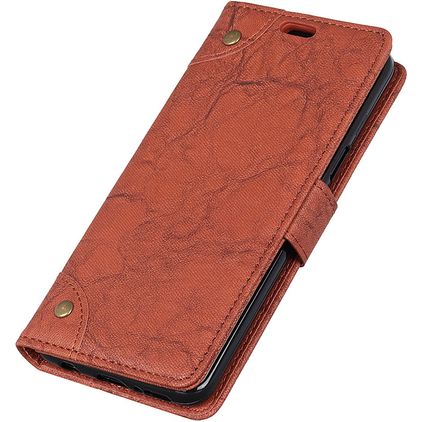 Mobigear Ranch Motorola One Power Hoesje Bookcase Portemonnee - Bruin