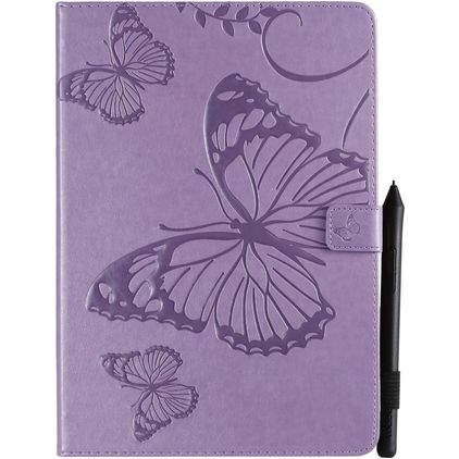 Mobigear Butterfly iPad 8 (2020) Hoes Bookcase + Stylus Houder - Paars