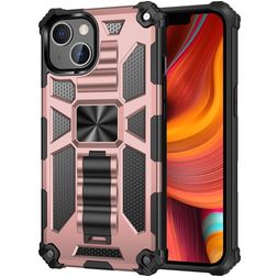 Mobigear Armor Stand iPhone 13 Hoesje Hardcase Backcover Shockproof met Standaard - Roségoud