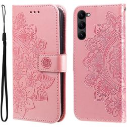 Mobigear Flowers Samsung Galaxy S23 Plus Hoesje Bookcase Portemonnee - Magenta