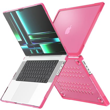 Mobigear Shockproof Pro MacBook Pro 14 Inch (2021-2026) Hoes Hardshell Laptopcover MacBook Case - Roze - Model A2442 / A2779 / A2918 / A2992 / A3401 / A3112 / A3434 / A3427 / A3426