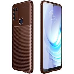 Mobigear Racing Motorola Moto G50 Hoesje Flexibel TPU Backcover - Bruin