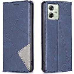 Mobigear Rhombus Slim Motorola Moto G54 Hoesje Bookcase - Blauw