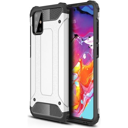 Mobigear Outdoor Samsung Galaxy A71 Hoesje Hardcase Backcover Shockproof - Zilver