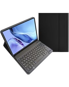 Mobigear Keys iPad 11 (2025) Hoes QWERTZ Bluetooth Toetsenbord Bookcase + Stylus Houder - Zwart