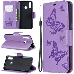 Mobigear Butterfly Samsung Galaxy A20s Hoesje Bookcase Portemonnee - Paars