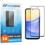 Mobigear Premium Samsung Galaxy A15 Glazen Screenprotector - Case Friendly - Zwart (3-Pack)