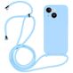 Mobigear Lanyard iPhone 15 Siliconen Hoesje met koord - Blauw
