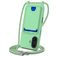 Mobigear Lanyard Card iPhone 16 Siliconen Hoesje met koord en Pasjeshouder - Groen