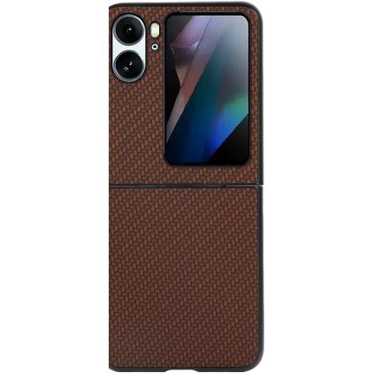 Mobigear Excellent OPPO Find N2 Flip Hoesje Hardcase Backcover - Bruin