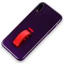 Mobigear Rubber Ring iPhone XS Max Hoesje Hardcase Backcover met Ringhouder - Paars