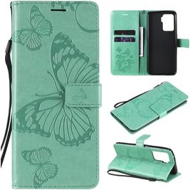 Mobigear Butterfly OPPO A94 5G Hoesje Bookcase Portemonnee - Turquoise