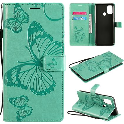 Mobigear Butterfly OPPO A53s Hoesje Bookcase Portemonnee - Turquoise