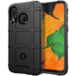 Mobigear Rugged Shield Samsung Galaxy A40 Hoesje Flexibel TPU Backcover Shockproof - Zwart