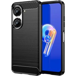 Mobigear Brushed Slim ASUS Zenfone 10 Hoesje Flexibel TPU Backcover - Zwart