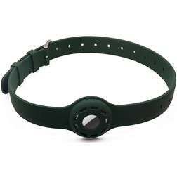 Mobigear Apple AirTag Hoesje Flexibel Siliconen Halsband - 23.5 - 47.5 cm - Groen