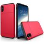 Mobigear Card iPhone XS Hoesje Hardcase Backcover Shockproof met Pasjeshouder - Rood