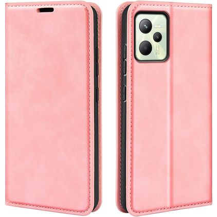 Mobigear Retro Slim Realme C35 Hoesje Bookcase Portemonnee - Roze